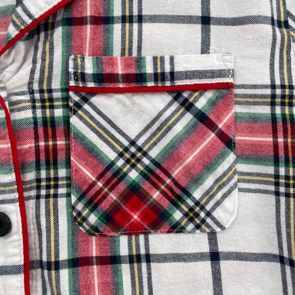 Wondershop Target Pajama Shirt Women Small Flannel Plaid White Tartan Sleepwear - Picture 12 of 13